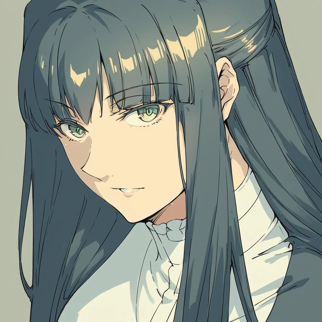 score_9, score_8_up, score_7_up, <lora:y0k4t4:1> y0k4t4,1girl,long hair,hair bun, portrait, looking at viewer, green eyes, black hair, <lora:AnimeOriginalArtStyleShadow_PONYXL_d4a1:1> oamhfs, green theme, monochrome