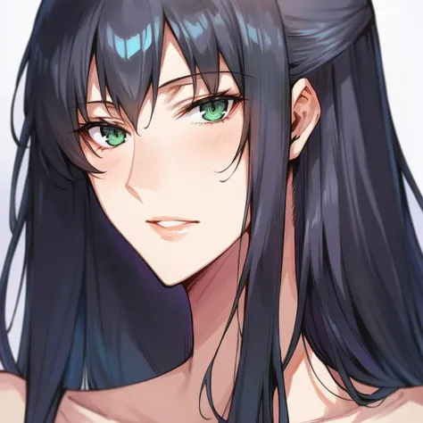 score_9, score_8_up, score_7_up, <lora:y0k4t4:1> y0k4t4,1girl,long hair,hair bun, portrait, looking at viewer, green eyes, black hair