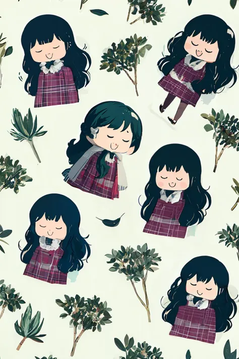 masterpiece, best quality, <lora:kp:1>,kpstyle,multiple girls,chibi,simple background,