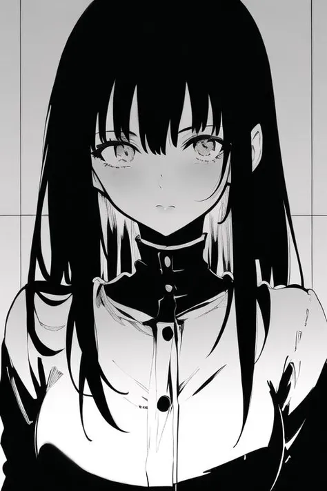 1girl,solo,kyockcho,greyscale,, masterpiece, best quality,