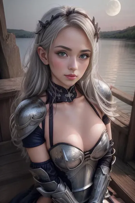 lifelike texture,dramatic lighting,Nikon RAW photo,Fujifilm XT3,masterpiece,best quality,(photorealistic:1.4),ultra detailed,extremely detailed face,,fantasy,fantasy world,64K,(exquisite hair ornament:0.8),1girl moon night light lake glass,pov,
beautiful face,beautiful eyes,dappled sunlight,exquisite golden and silver armor,,bad-hands-5,<lora:Detail Slider V2 By Stable :0.4>,(smallbreast:0.7),<lora:BreastInClass-AsianFlatChest_v10:0.8>,skswoman,<lora:Anne Hathaway:0.9>,