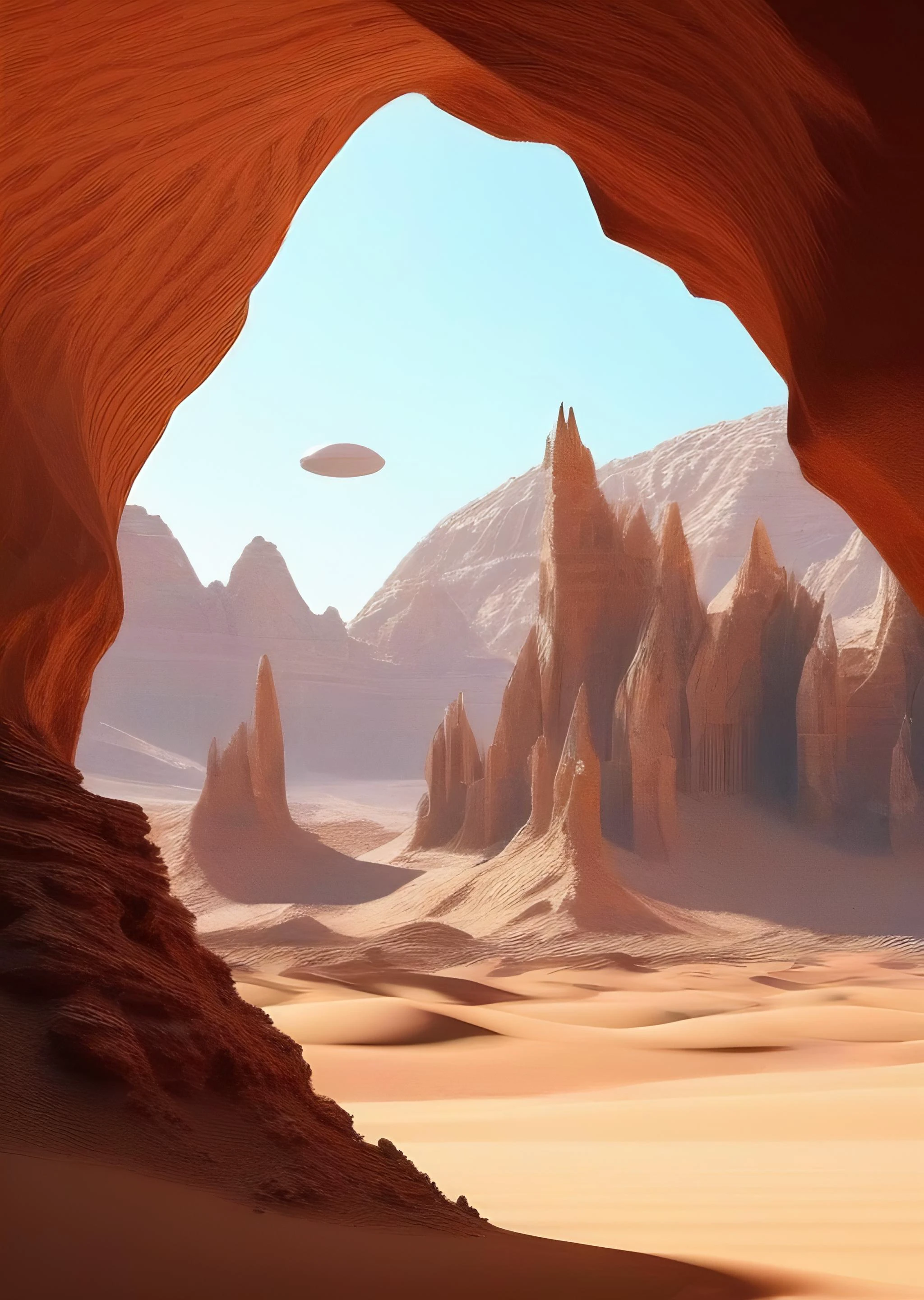 Mars desert mountain full of caves, nest of aliens, island surrounded by liquid chemicals, floating rocks, levitating rocks with caves inside, gothic, sand, low gravity, organic shapes
<lora:kLabyrinth:0.20>,
<lora:Sci-fi_Environments_sdxl:0.20>,
<lora:add-detail-xl:1.00>,