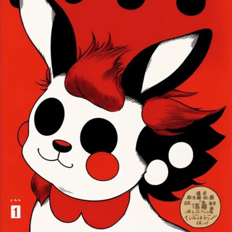 Unico by Osamu Tezuka, <trash-polka-style>, red and black only