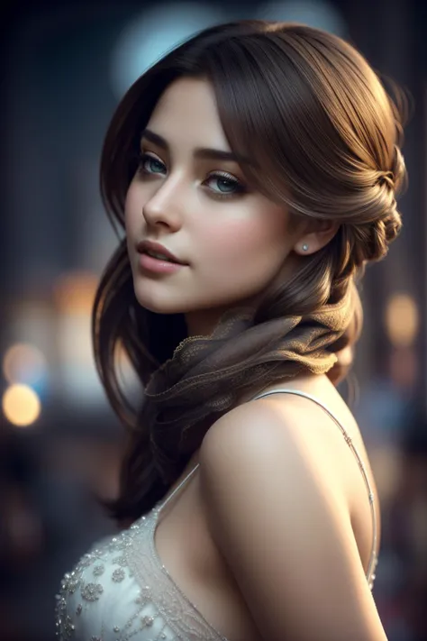 1girl, grand Cinematic still, pretty, shoulder-level shot of a Emerging Lace ("Whispers of the soul, a language beyond words, where emotions intertwine and hearts understand.":1.3) , complex [Dull|Ornate] background, warm cityscape and roots, at Overcast, shallow depth of field, Visual novel, Hopeless, Organic, Rembrandt lighting, Circular polarizer, Pearlescent neon hue, vibrant, Earth and Frost, photolab, artstation