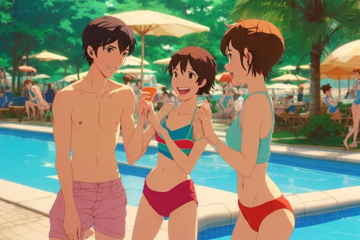 photo of a poolside party, happy people, dynamic poses, by Walt Disney and Makoto Shinkai
ultra realistic highly detailed intricate
photorealistic analog style photograph
cinematic lighting