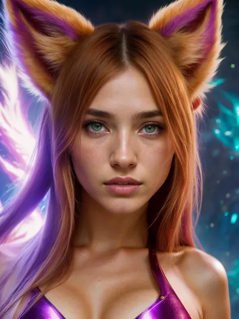 solo portrait photo of [Suki Waterhouse|Lily Donaldson] as [Vanessa Hudgens|Minka Kelly] as a real life version of (Ahri from League of Legends <lora:3dGirlsLora2bDVa_v10:0.2>:1.2)
dark fantasy background, charming smirking
by Ryan McGinley and Andreas Franke ultra realistic highly detailed intricate photorealistic analog style photograph sharp focus on eyes, cinematic lighting