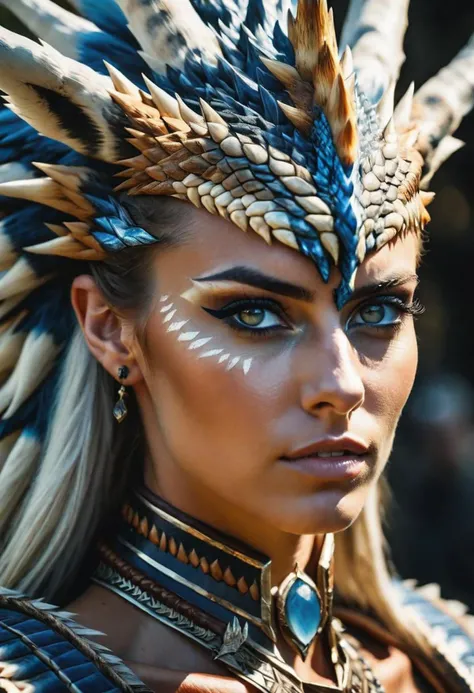 Monster Hunter Capcom, ((caucasian girl and tall men, kirin outfits)), in Seliana (((human face))),high quality,highly detailed,16k,ultrasharp,(cinematic lighting:1.3),Fujifilm XT3,(sharpen light:1.2),(intricate shadows:1.3),((heroic:1.6)),cinematic shot,perfect eyes, Canon RF85mm f/1.2, masterpiece ,best quality,ultra high resolution,cinematic lighting,reflections,HDR,8K resolution, bright green eyes, A girl with a kirin toothed cleaver climbing a stone staircase towards a clifftop castle, rain pouring, beastmen await him in the distance, fear in his eyes, ((caucasian girl and tall men, kirin outfits)),