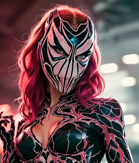 solo mid shot portrait photo of [Jenna Berman|Grimes] as [Madi Teeuws|Milla Jovovich] as a real life version of (Gwenom:1.28), open office fantasy background, charming smirking, by Carsten Meyerdierks and Yuumei
ultra realistic highly detailed intricate
photorealistic analog style photograph
sharp focus on eyes, cinematic lighting