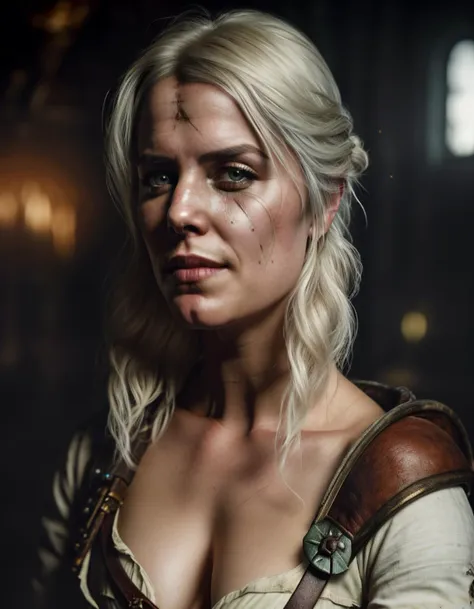 solo mid shot portrait photo of a real life version of (ciri <lora:ciri_v10-ciri:0.8>:1.28)
dark fantasy background, charming smirking
by Max Dupain and Marek Okon ultra realistic highly detailed intricate photorealistic analog style photograph sharp focus on eyes, cinematic lighting