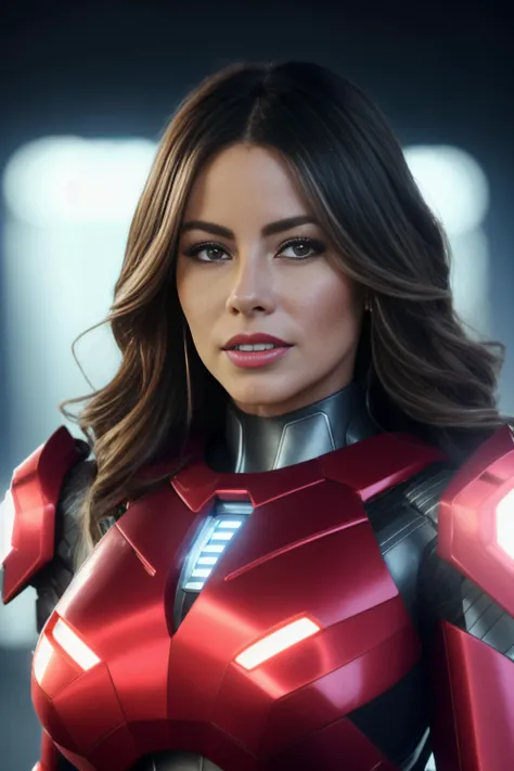 sofia2, ((best quality)), ((masterpiece)), (detailed), Midjourney Style, close-up, woman, robot, red eyes, concept art, inspired by Marek Okon, digital art, Crysis Nanosuit, futuristic, (glowing elements:1.1), 4:3 aspect ratio, dynamic duo