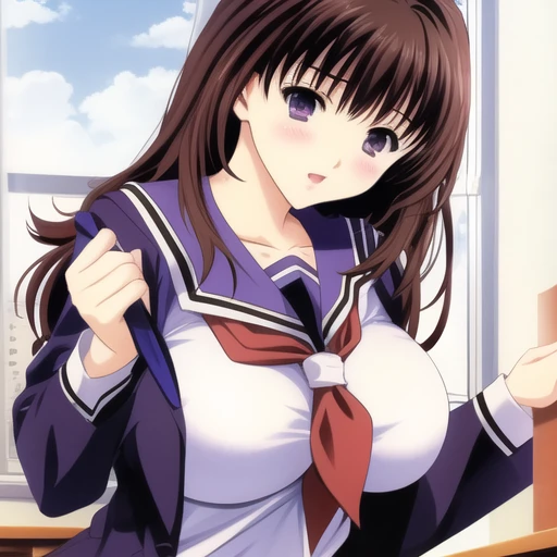 <lora:Yoshizuki_Iori:0.45>, (Yoshizuki_Iori), big_breasts, school_uniform
