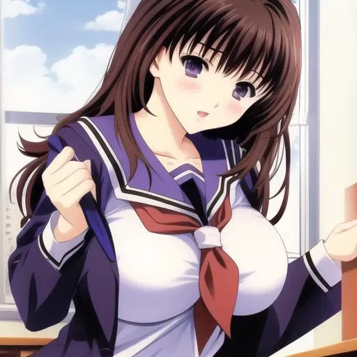 <lora:Yoshizuki_Iori:0.45>, (Yoshizuki_Iori), big_breasts, school_uniform
