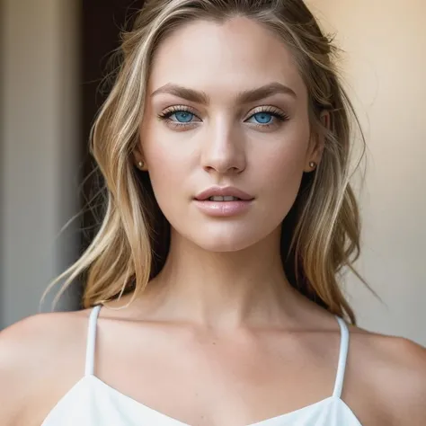 <lora:c4nd1c3sw:0.9>, a Realistic portrait photo of c4nd1c3sw woman, long hair, looking at viewer, blue eyes, blonde hair, bare shoulders, teeth, lips, close-up, realistic, professional Photography, Photorealistic, detailed eyes, RAW, analog, sharp focus, 8k, HD, DSLR, high quality, Fujifilm XT3, film grain, award winning, masterpiece