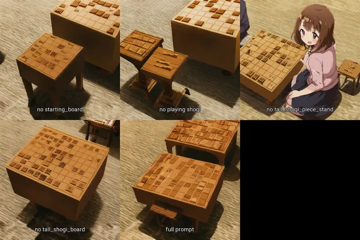 1girl, masterpiece, best quality, solo,
<lora:shogi:1>, shogi, tall_shogi_board, tall_shogi_piece_stand, playing shogi, starting_board