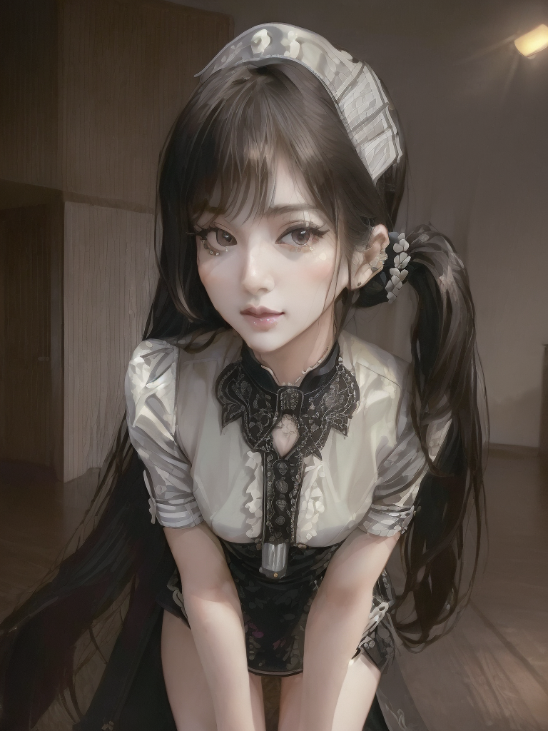 A close up of a woman with long hair wearing a dress - SeaArt AI