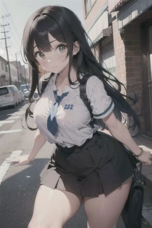 anime com peito grande e meias pretas posando no cu, menina sedutora, Guweiz, Melhor Avaliado em Pixiv, curvilnea pequena, Estilo da coleo Kantai, thicc, Estilo de pista Azur, deusa anime, mulher bonita sedutora do anime, Guweiz em Pixiv ArtStation, Hestia, Artgerm extremamente detalhado