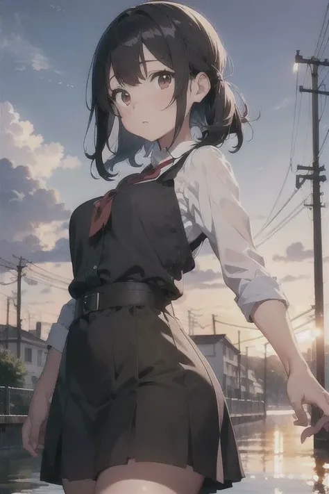 anime com peito grande e meias pretas posando no cu, menina sedutora, Guweiz, Melhor Avaliado em Pixiv, curvilnea pequena, Estilo da coleo Kantai, thicc, Estilo de pista Azur, deusa anime, mulher bonita sedutora do anime, Guweiz em Pixiv ArtStation, Hestia, Artgerm extremamente detalhado