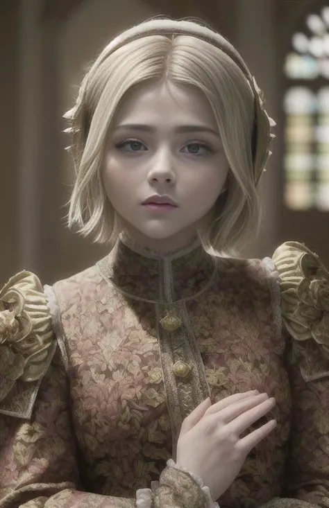 masterpiece, best quality, highest quality, cinematic lighting, (volumetric lighting), extremely detailed CG unity 8k wallpaper, focused, 8k wallpaper, 4k wallpaper, extremely detailed, ultra realistic, photorealistic, sharp focus, absurdres, (HDR:1.3), photograph, insanely detailed and intricate, instagram, (Chlo� Grace Moretz), ((face)), looking at camera, white hair, ((by WLOP , by Antonio J. Manzanedo , by william morris , by rembrandt))