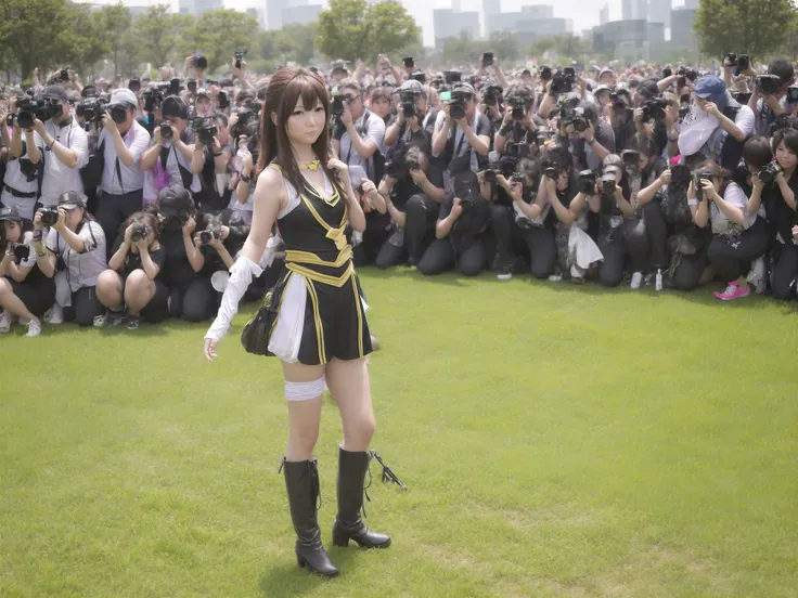 1girl, enakoring, grass field, solo focus, look at viewer, idol cosplay <lora:EnakoRing:0.7>
