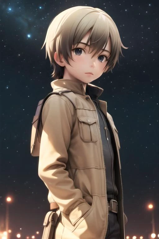 masterpiece, best quality, still, 1boy, solo, male focus, looking at viewer, , , , realistic, <lora:kodaka_hasegawa:0.72>, kodaka_hasegawa, blonde hair, black eyes, , brown hair, , galactic warrior costume, The Vale of Shadows: A dark and foreboding valley where no sunlight ever penetrates,