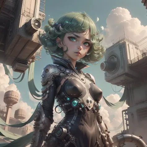 <lora:WindTech-15:0.8>, windtech , scifi, pipes , (cyberpunk:0.7), wind ,
1girl, solo,looking at viewer,simple background, ð, cowboy shot,
<lora:tatsumaki:0.6> ,glowing eyes, tatsumaki, long eyelashes, green eyes, black dress, green aura, clouds,