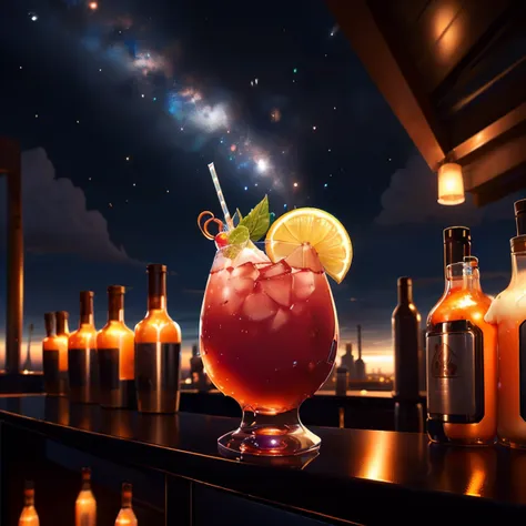 a powerful windtech cocktail served in a bar in the sky <lora:WindTech-15:0.8> <lora:sky_bar-000008:0.6> colorful, anime, detailed, illustration, intricate, <lora:add_detail_realistic:1>, <lora:sharpen-soften:-0.5> <lora:cocktail_v2:0.8> cocktail, oceanic colors, (Food photography style :1.3), Appetizing, professional, culinary, high-resolution, commercial, highly detailed, twilight lighting, (night photography:1.3)