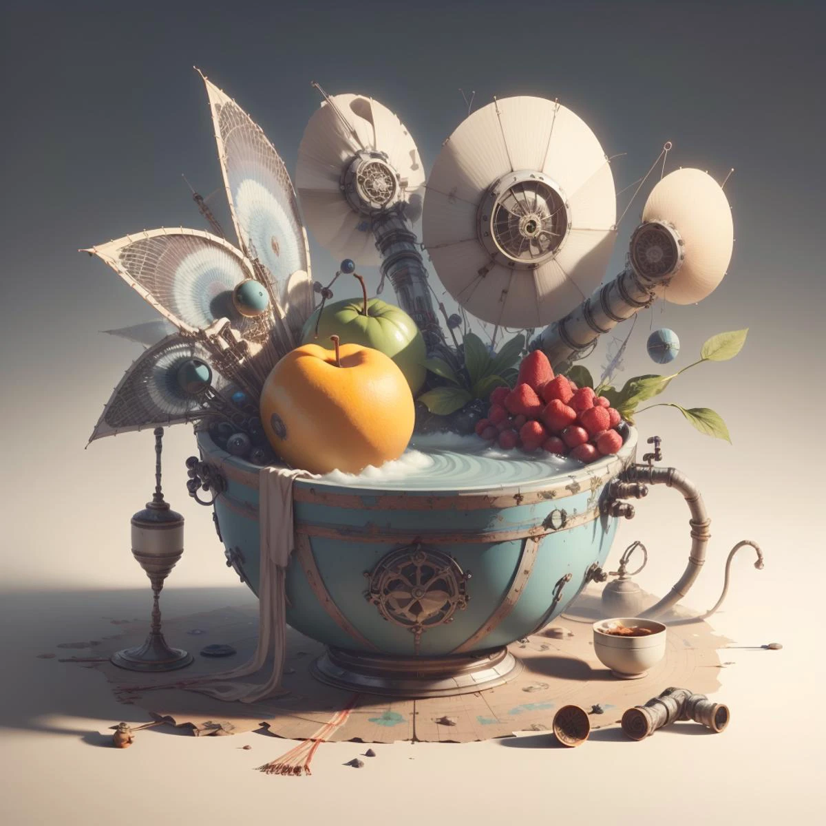 <lora:WindTech-15:0.8>, windtech , scifi, pipes , (cyberpunk:0.7),
bowl of fruit