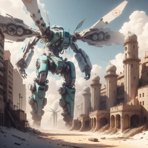 <lora:WindTech-15:0.8>, windtech , scifi, wind turbines and fans , pipes , (cyberpunk:0.7),
colossal battle mech , destruction,