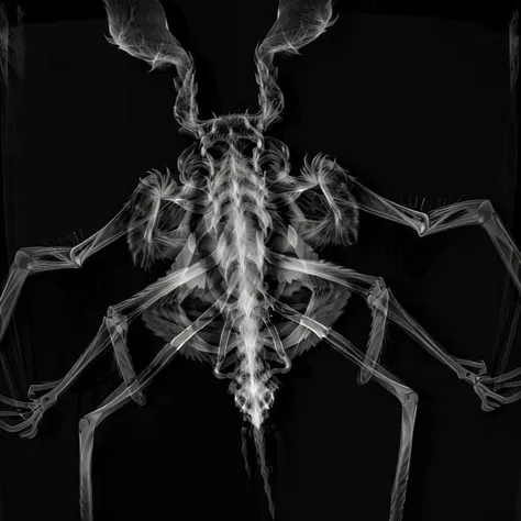 xrayeffect spider, anatomical skeleton visible, b&w<lora:xrayeffect_sd1.5:1>