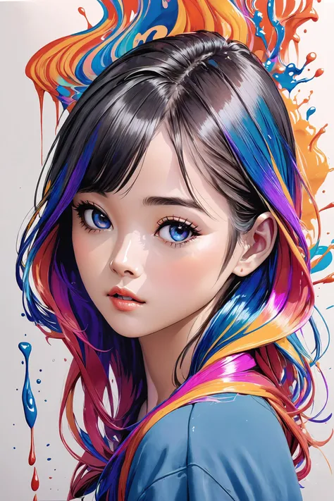 Colorful, multiple colors, intricate detail, splash screen, photorealistic, intricately detailed fluid gouache painting, calligraphy, acrylic, watercolor art,
masterpiece, best quality, 1girl, <lora:kwFemale_Beta40-SDXL_v1:1>, asian