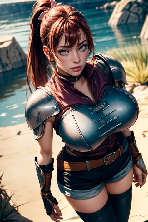 (Karrer、Scapula、choker、Crop top、Cleavage、bracelet、Armlet、Pelvic Curtain、anklet、Sandals、Shoulder Armor),(lactation through clothes:1.1),nipples standing,(nipples peek:1.4),(Big Breasts、Shiny skin:1.5、Nipples are visible),,A woman in a bikini poses with a sword, Anime drawings inspired by Tsubasa Nakai, pixiv, create, Zodiac Girl, portrait Zodiac Girl, Anime Goddess, Misato Katsuragi, Kotaka Amano Carol Buck, 壮大なバトルFantasy ナタリー, Hino Rehime、topless、Fantasy、(Dark Dungeon:1.5)