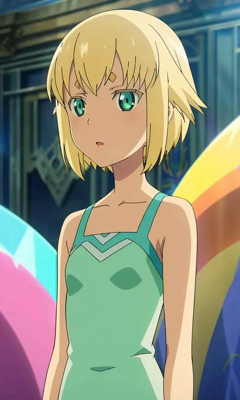 anime artwork juno, 1girl, solo,short hair, blonde hair, lips, green eyes, petite, flat chested,clothes,masterpiece,best quality,8k highres,detailed . anime style, key visual, vibrant, studio anime, highly detailed