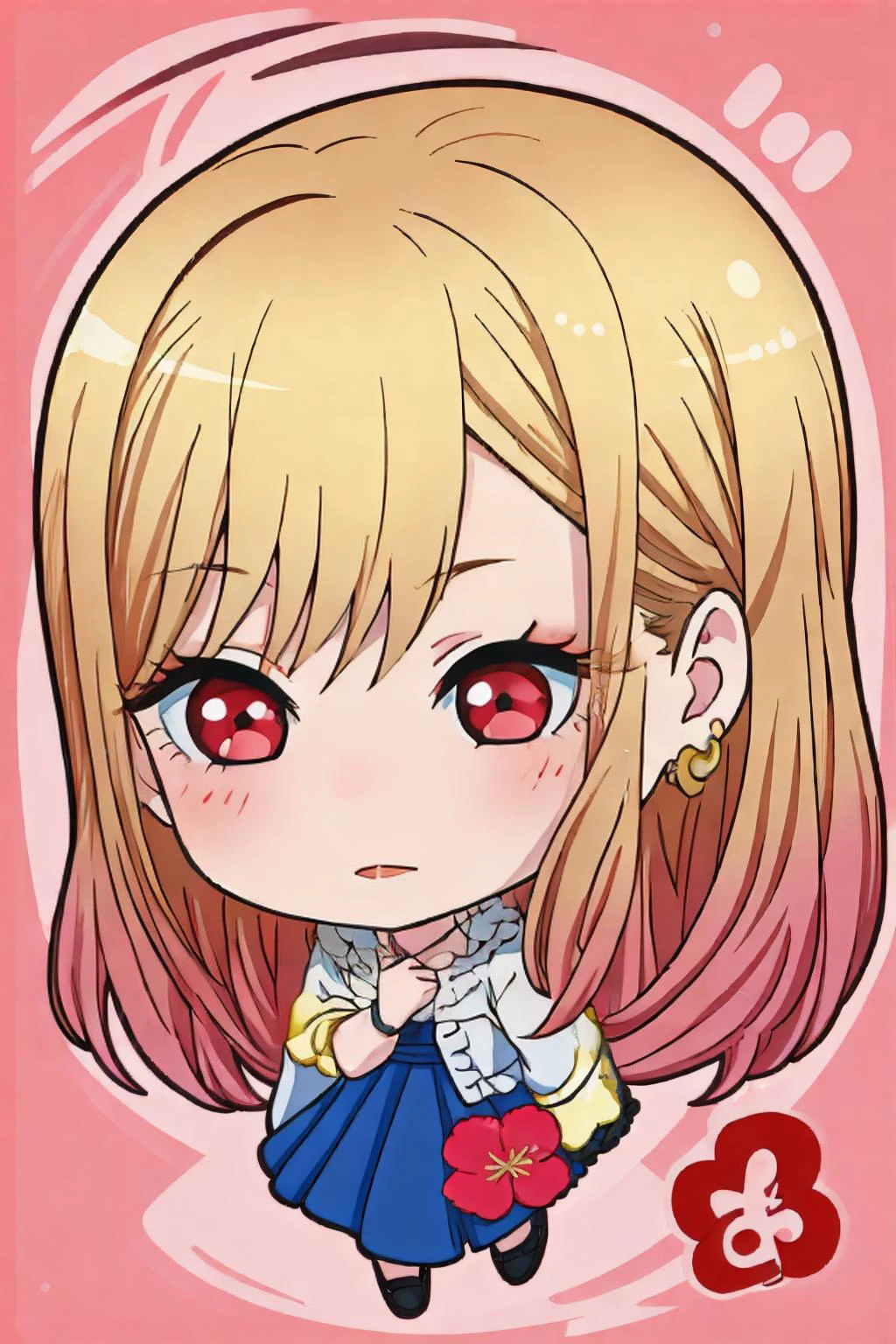 ((Masterpiece, best quality,chibi))
Marin Kitagawa,blonde gradient hair,red eyes
<lora:style_projectsekaistamp:1> <lora:MarinKitagawa:0.8>