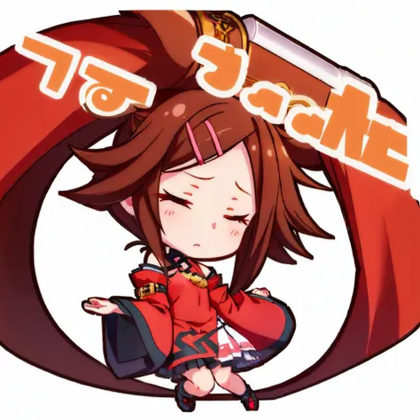 (masterpiece, best quality:1.2), chibi, solo, 1girl, kuradoberi jam, sad, hairclip, closed eyes, china dress, detached sleeves, wide sleeves, bare shoulders <lora:style_projectsekaistamp:1> <lora:guiltygear_kuradoberi-10:1>