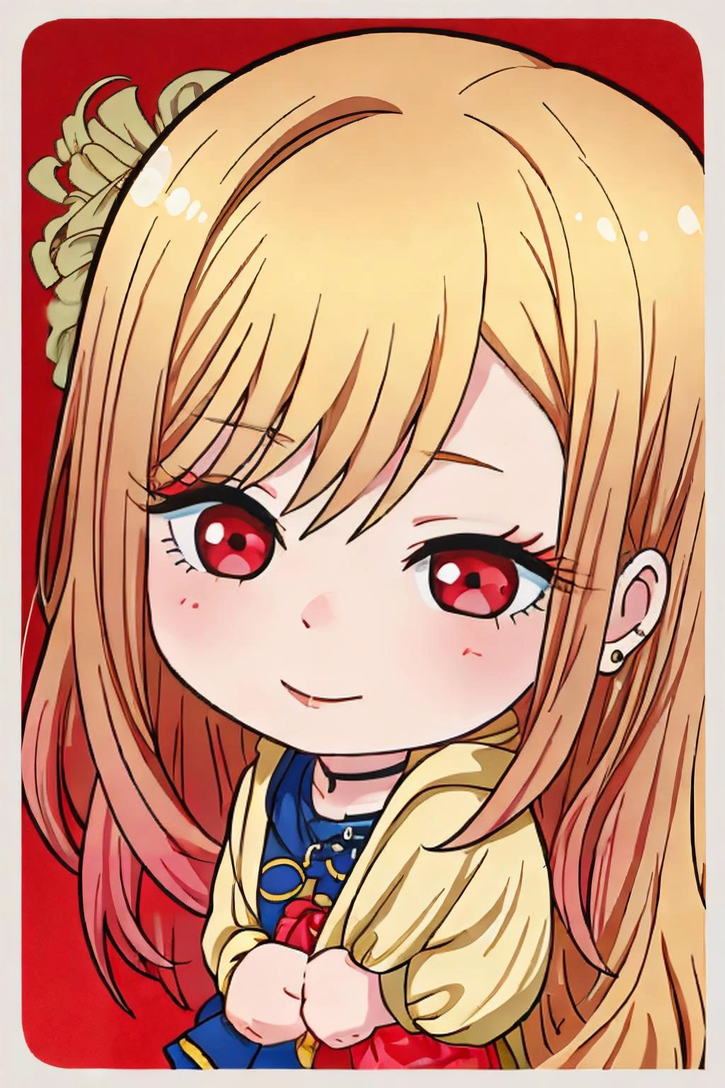 ((Masterpiece, best quality,chibi))
Marin Kitagawa,blonde gradient hair,red eyes
<lora:style_projectsekaistamp:1> <lora:MarinKitagawa:0.8>