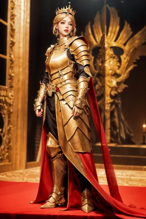 highres,absurdres,masterpiece,best quality,original,extremely detailed CG,extremely detailed wallpaper,perfect lighting,jitome,lips,makeup,standing on the stage,blurry background,
<lora:2023-05-14_005549:0.7>,CM-Beautiful_armor,armor,crown,
