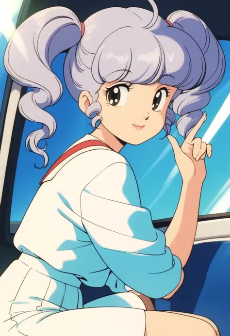 masterpiece, best quality, very aesthetic, absurdres,1990s \(style\),retro artstyle,1girl, solo, twintails,looking at viewer, smile,  <lora:creamymami_xl_v2:0.7>