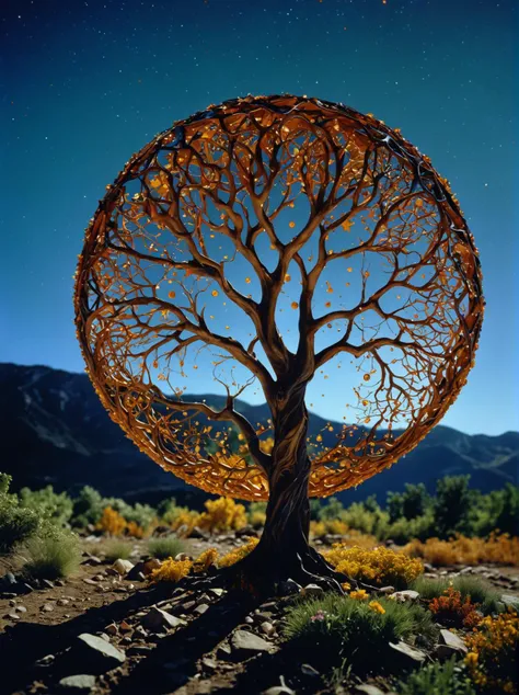 Land Art, "Cause you're a sky full of stars.", Sharp and in focus, Ultrarealistic, 35mm, Autochrome, elaborate, <lora:detailed_notrigger:1>