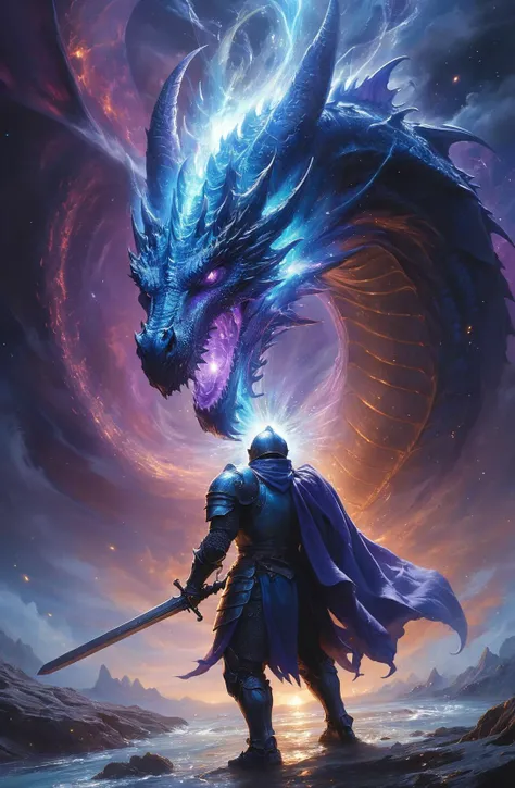 amazing quality, sci-fi,
(wormhole in the air:1.3), dragon come through the wormhole,
a knight preparing to fight, epic scene, fabulous, space-time vortex, (blue hybrid purple:1.1) energy flow,
<lora:XL_boss_battle:0.85> Bosstyle,
<lora:add-detail-xl:0.75>,
<lora:extremely_detailed:2.0>, extremely detailed,
<lora:EnvyVividXL01-adamw:1.0>,