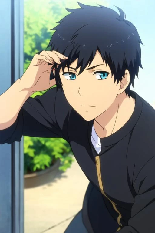 masterpiece, best quality, , 1boy, solo, male focus, looking at viewer, , , <lora:arata_kaizaki:0.64>, arata_kaizaki, black hair, blue eyes, gakuran,