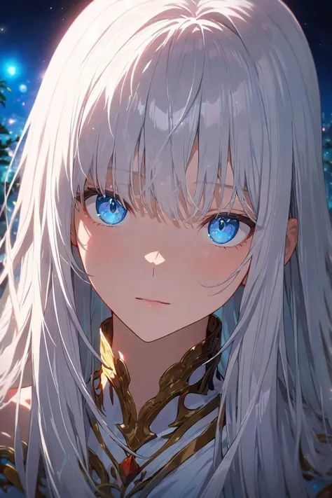 1girl, solo, upper body, (fantasy), (dark:1.2), (depth of field:1.2), (night), (Fantastic lighting), looking at viewer, white hair, long hair,
best quality, 4K, ultra detailed CG, highres, source anime, newest