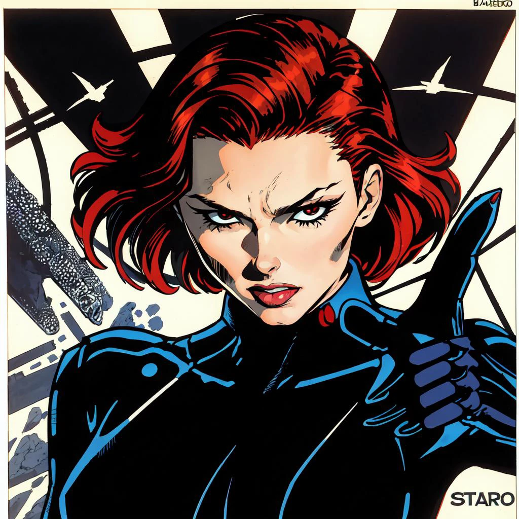 <lora:jimsterankov2:0.75> steranko, black widow