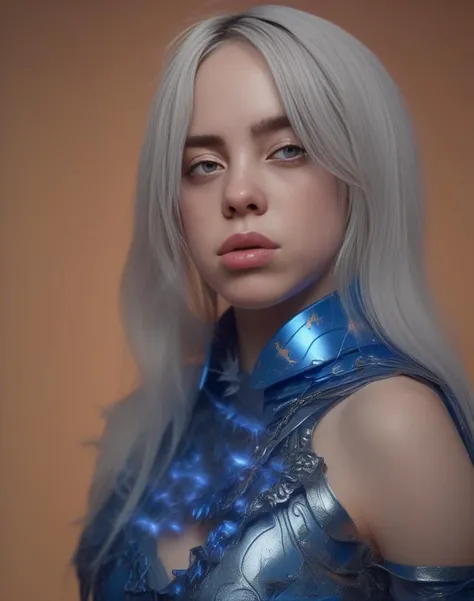 BillieEilish,<lora:BillieEilishSDXL:1>female, realistic photo, full body shot girl with a dress made of blue flames. Extremely high detail face and hair are freckles; 90Limist style drawing by Artgerm + Ilyvania Zouravliov&Ruan Jia-LOPbot+ The GTA V poster art n4d 8k octane render in Maya engine 5 & Octenciaga photorealistic cinematic wallpaper ultra hdr light effect very coherent symmetry volumetric lighting intricate masterpiece smooth gradients highly detailed elegant extremely ornate metal armor trending on cgsociety 4th element unrealengine redshift vray mayface vibrant colors hyper