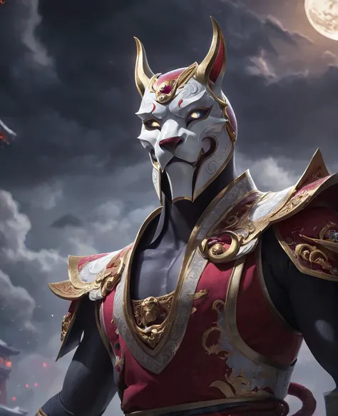 <lora:bloodmoonXL-step00000250:0.9>,bldmoon,hound,full moon,cinematic,oriental,mask.cloudy sky,ultra detailed,ray tracing,cloudy sky,octane render,intricate,cinematic,oriental,glowing features,masterpiece,hyper realistic reflections,50nm dof,bokeh,realistic,sharp focus,ultra detailed,8k,uhd,surging power,high resolution,trending on artstation and deviantart,featured,style of __fantasy-artist__ and Ching Yeh