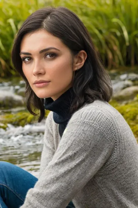 portrait of S251_LoveniaLux,a gorgeous woman,on a (mountain-top:1.1),wearing a (sweater-jacket:1.1),(thunderstorm:1.1),(4k, RAW photo, best quality, depth of field, ultra high res:1.1),(absurdres, intricate, photorealistic, masterpiece, ultra-detailed:1.2),