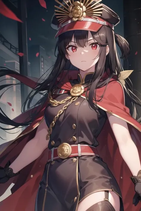 odanobunaga, <lora:odanobunaga-lora-nochekaiser:1>,
oda nobunaga, black hair, long hair, (red eyes:1.5),
BREAK chain, cloak, family crest, gloves, grey gloves, hat, military, military hat, military uniform, peaked cap, uniform,
BREAK looking at viewer,
BREAK outdoors,
BREAK <lyco:GoodHands-beta2:1>, (masterpiece:1.2), best quality, high resolution, unity 8k wallpaper, (illustration:0.8), (beautiful detailed eyes:1.6), extremely detailed face, perfect lighting, extremely detailed CG, (perfect hands, perfect anatomy),
