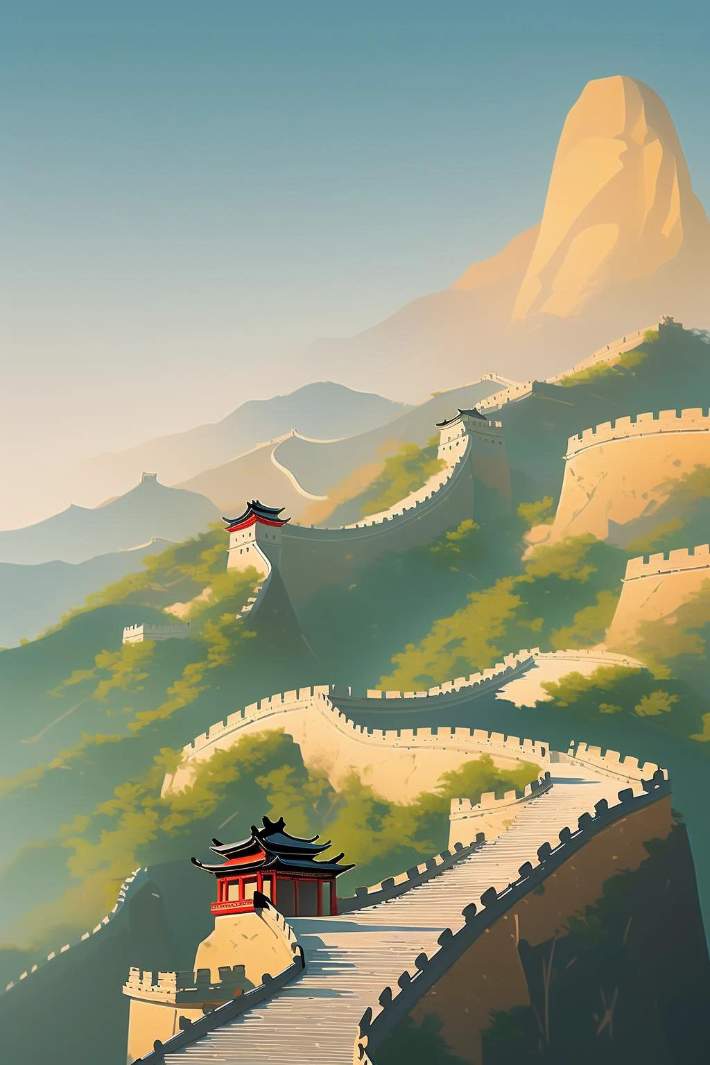 <lora:MW_zgcjch_å°åºæ¯_v1.0:1> BP_CH, Great Wall of China