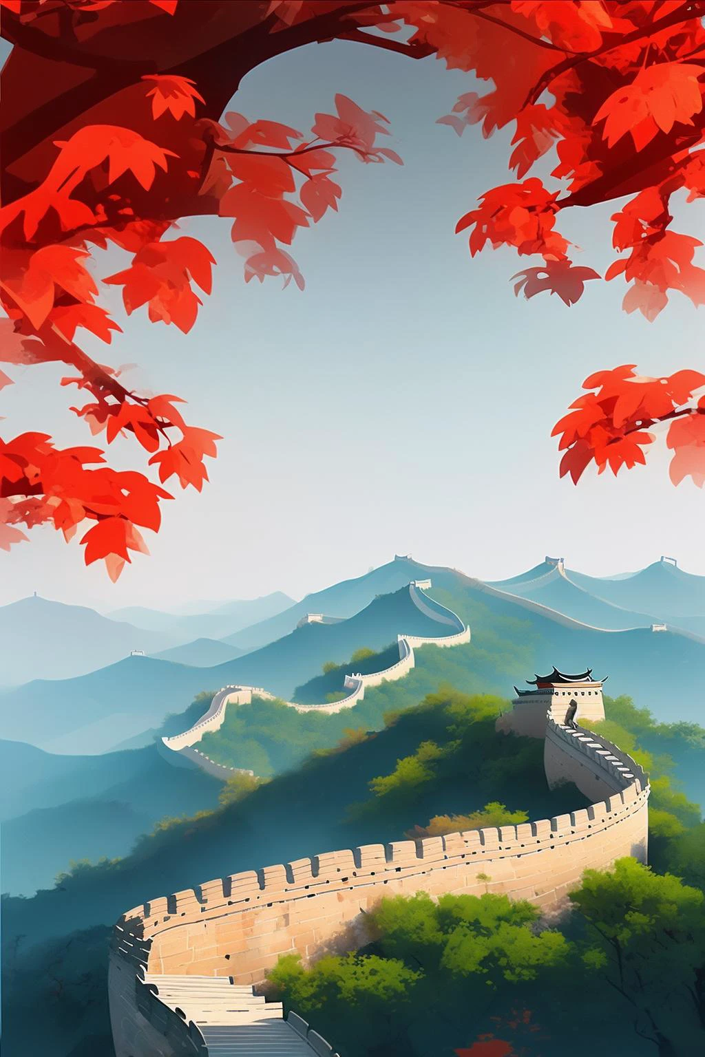 <lora:MW_zgcjch_å°åºæ¯_v1.0:1> BP_CH, Great Wall of China