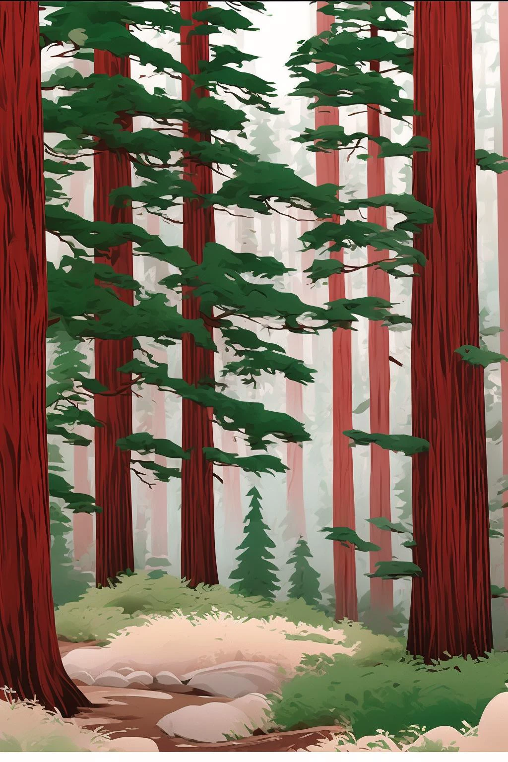 <lora:MW_zgcjch_å°åºæ¯_v1.0:1> BP_CH, redwood trees
