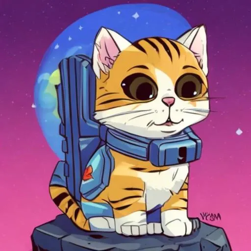evang, a Cute kitten in a space suit